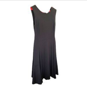 Donna Ricco Fit and Flare Black Dress Size Med Zip up Designer Evening Dress